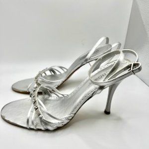 Silver Heels with Rhinestone Detail - BCBG Girls